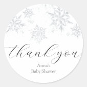 Snowflake Merci Favoriser Sticker Classic Round (Devant)