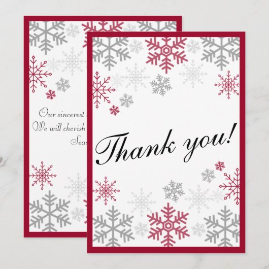 Snowflake merci note (Devant / Derrière)