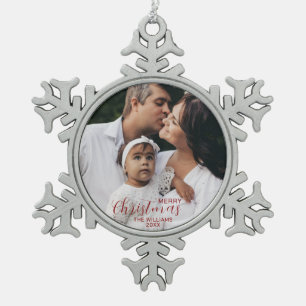 Snowflake Merry Christmas Ornament Familiefoto
