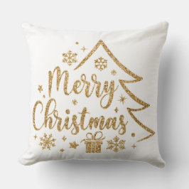 Snowflake Merry Christmas Throw Pillow Kussen