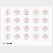 Snowflake Merry Kerstmis Vierkante Sticker (Vel)