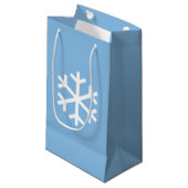 Snowflake met kerstblauwe cadeautas (Voorkant Gekanteld)