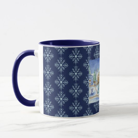 Snowflake met kerstcadeau Mok Coffee (Links)