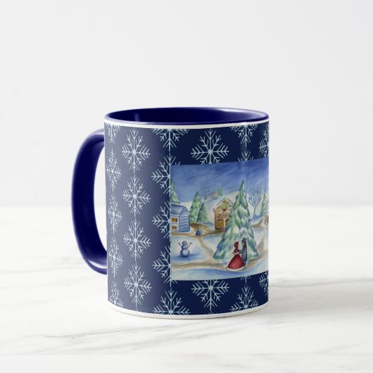 Snowflake met kerstcadeau Mok Coffee (Voorkant links)