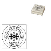 Snowflake met kerstcadeautjes 	rubberstempel (Gestempeld)