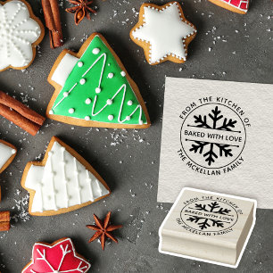 Snowflake met liefdeswinterkerstkoekjes 	rubberstempel