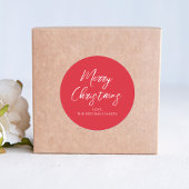 Snowflake met prettig kerstfeest ronde sticker