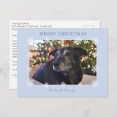 Snowflake Modern Family Photo Carte de vacances (Devant / Derrière)