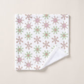 Snowflake Monogram Colorful Modern Holiday Bad Handdoek (Wasdoekje)