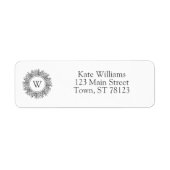 Snowflake Monogram kerstadres Etiket (Voorkant)