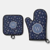 Snowflake Monogram Ovenwant & Pannenlap Set (Voorkant)