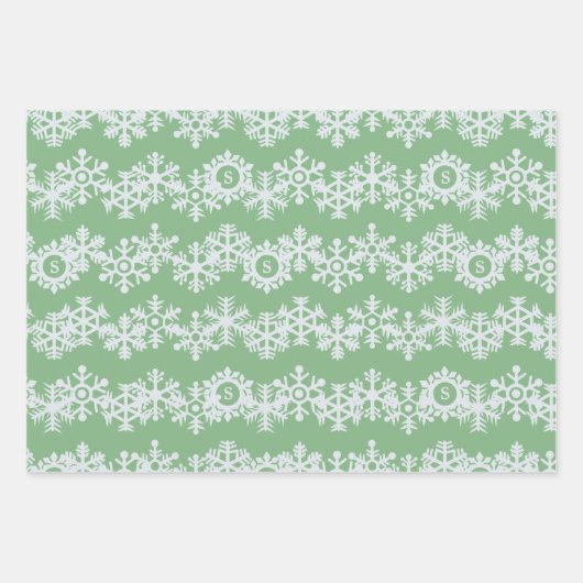 Snowflake Monogram Pastelverpakking Papieren Velle Inpakpapier Vel (Voorkant 3)