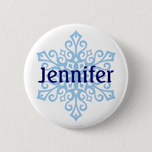 Snowflake Name Badge Buttonnen Ronde Button 5,7 Cm