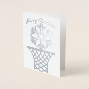 Snowflake Netball Merry Kerstmis Folie Kaarten