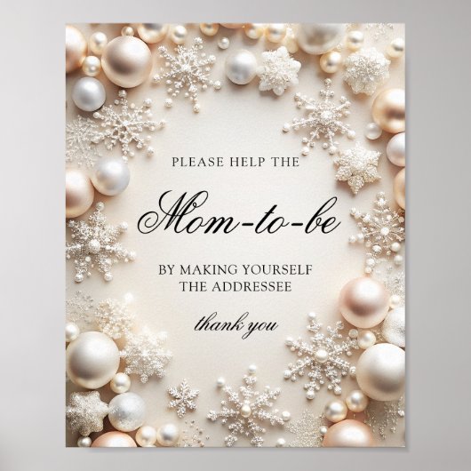 Snowflake Neutraal Baby shower Adres een Envelop Poster (Voorkant)