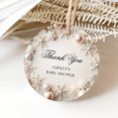 Snowflake Neutraal Baby shower Dank u Bedankjes Labels