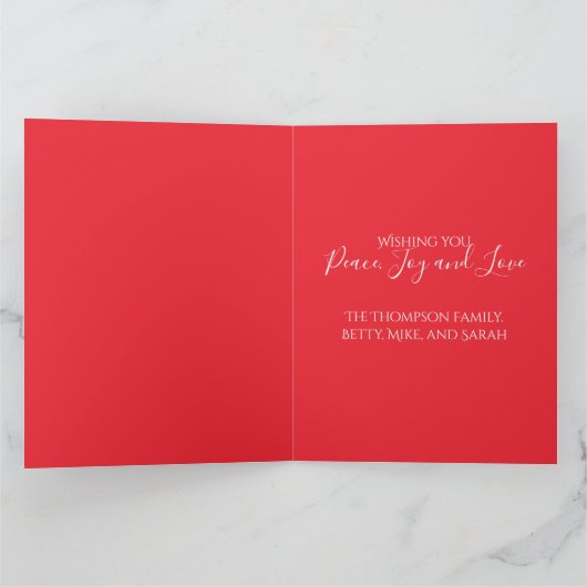 Snowflake Noël Carte photo Elegant 1 Photo (Intérieur)