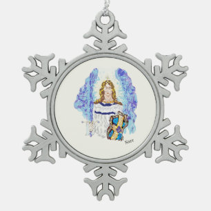 Snowflake omhuld versiering: Archangel Micheal Tin Sneeuwvlok Ornament