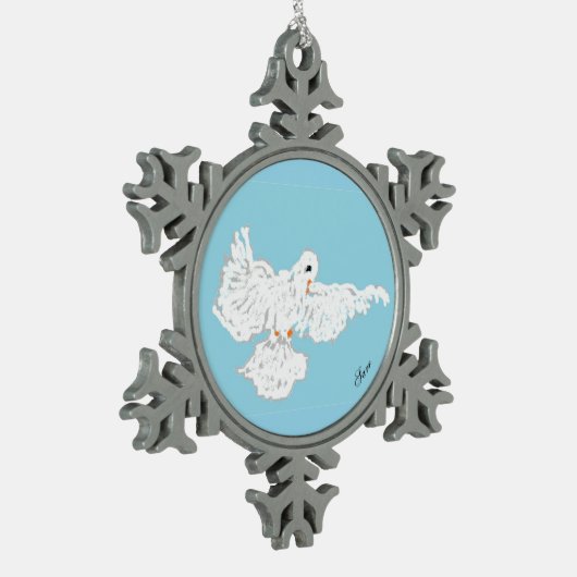 Snowflake omhuld versiering: witte dove tin sneeuwvlok ornament (Links)