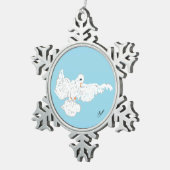 Snowflake omhuld versiering: witte dove tin sneeuwvlok ornament (Rechts)