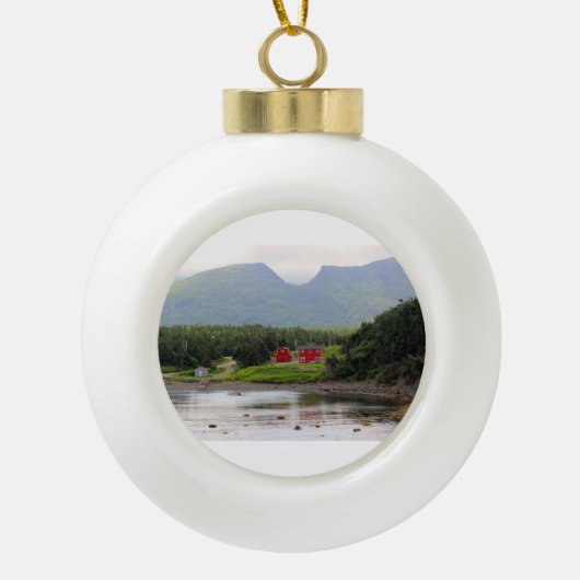 Snowflake omwoeld keramische bal ornament (Voorkant)