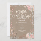 Snowflake ONEderland 1e verjaardag uitnodiging her (Voorkant)