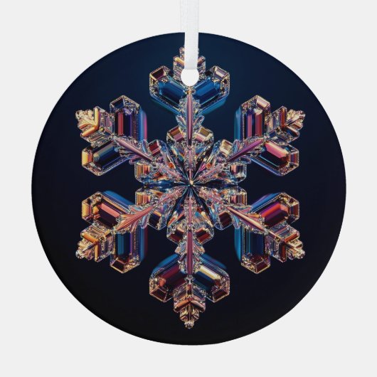 Snowflake ontwerp op een glazen ornament (Achterkant)