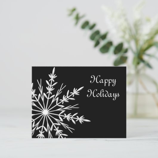 Snowflake op Black Business Prettige feestdagen (Staand voorkant)