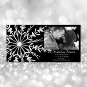 Snowflake op Black Winter Weddenschap Save The Date