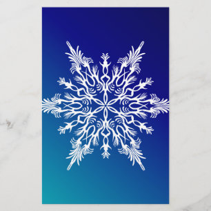 SNOWFLAKE op blauw Briefpapier