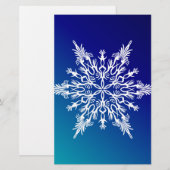 SNOWFLAKE op blauw Briefpapier (Voorkant / Achterkant)
