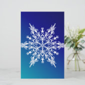 SNOWFLAKE op blauw Briefpapier (Staand voorkant)
