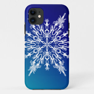 SNOWFLAKE op blauw iPhone 11 Hoesje