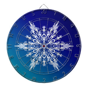 SNOWFLAKE op blauw Dartbord