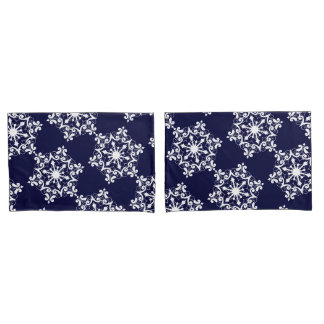 Snowflake op donkerblauw kussensloop