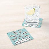 Snowflake op Onderzetters met blauw papier (Insitu)