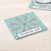 Snowflake op Onderzetters met blauw papier (Schuin)