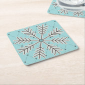 Snowflake op Onderzetters met blauw papier (Schuin)
