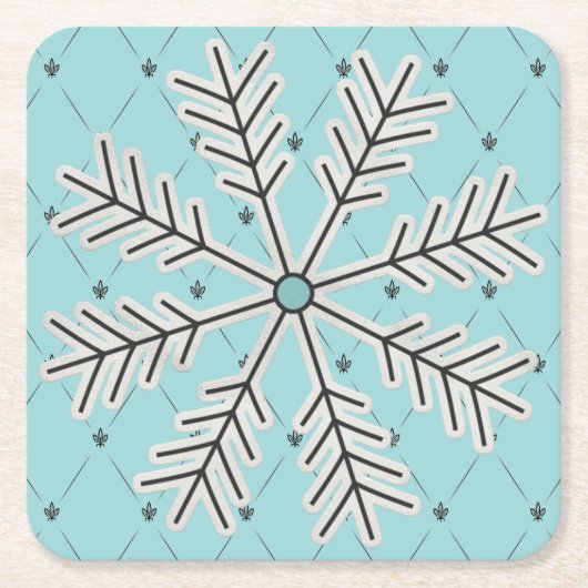 Snowflake op Onderzetters met blauw papier (Voorkant)