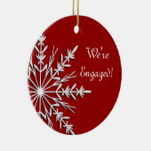 Snowflake op Red Verloving Ornament (Rechts)