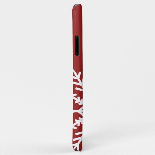 Snowflake op rode iPhone Case (Achterkant/rechts)