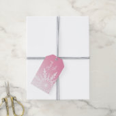 Snowflake op roze winterfeestjes cadeaulabel (Met Touw)