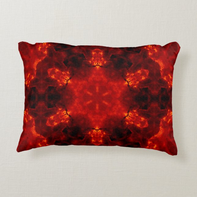 Snowflake Oranje gradiënt Kaleidoscoop Accent Kussen (Achterkant)