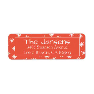 Snowflake Oranje Return Address Label
