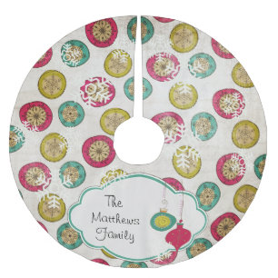  Snowflake Orbs Custom Holiday Tree Skirt Kerstboom Rok