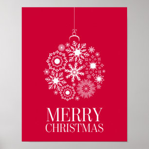 Snowflake Ornament Merry Kerstfeestay Poster