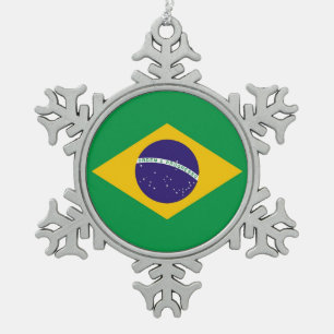 Snowflake Ornament met Braziliaanse vlag