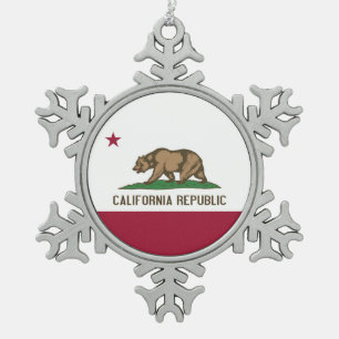 Snowflake Ornament met Californische vlag