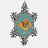 Snowflake Ornament met Delaware Flag (Links)