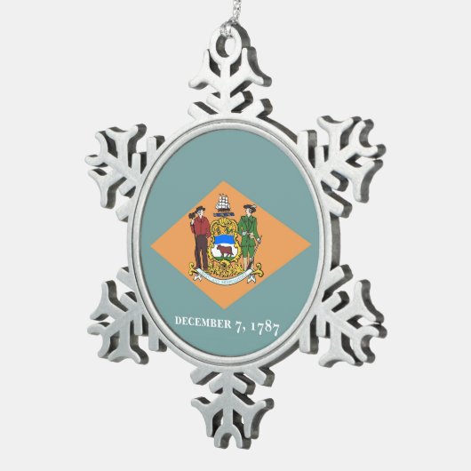 Snowflake Ornament met Delaware Flag (Rechts)